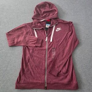Nike Women's NSW Gym Lightweight Burgundy Heather Hoodie Medium